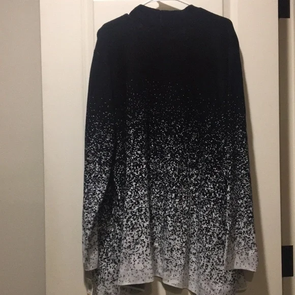 NWT Charter Club size 3X women’s Black White Ombre Cardigan sweater long sleeves - Picture 3 of 9